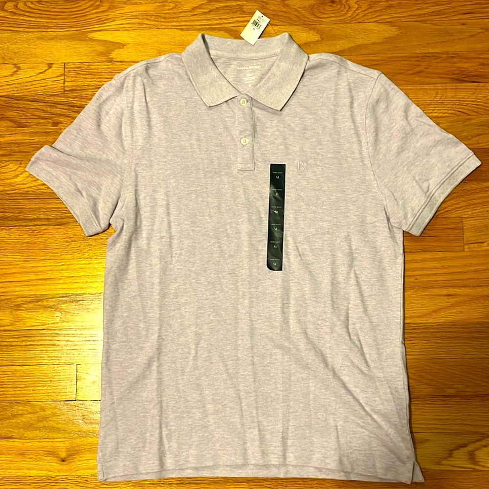 New Banana republic short sleeve polo shirt medium. Light purple. Fitted. Unworn